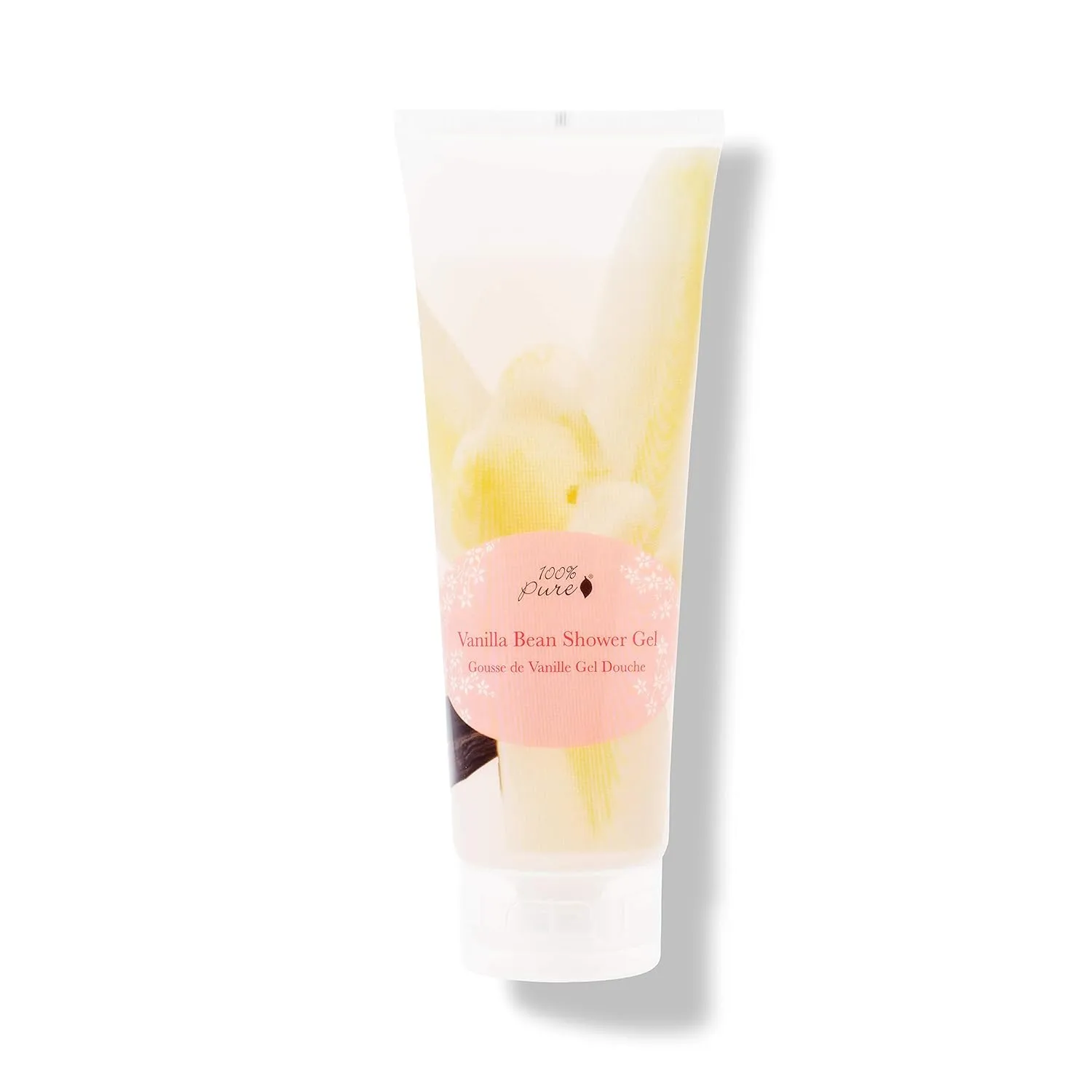 100% PURE Vanilla Bean Shower Gel Natural Foaming & Hydrating Body Wash - Deeply Moisturizing Gentle Soap Cleanser for All Skin Types, Even Sensitive - Gluten-Free - 8 Fl Oz