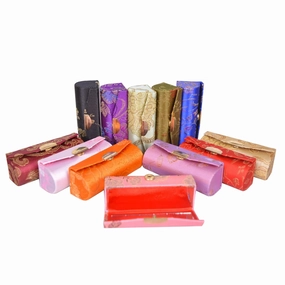 12 Pcs Lipstick Case with Mirror Floral Design Lipstick Holder Flower Printing Lip Stick Box (Pattern B)