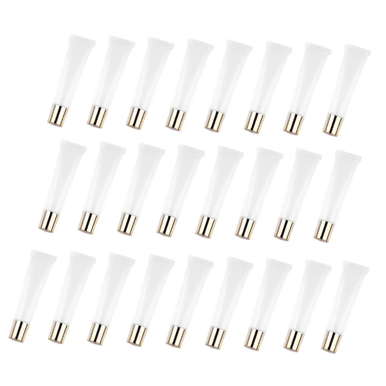15ml Empty Lip Gloss Tubes Gold Caps 25pcs Plastic Bottles for Diy Cosmetics