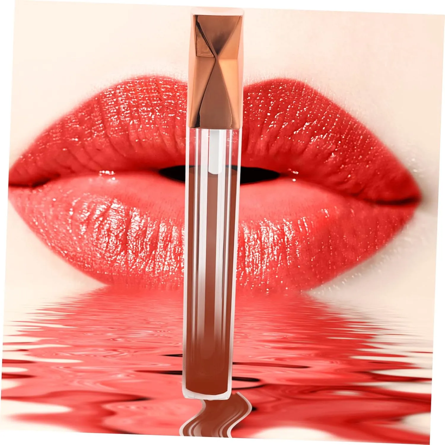 15pcs Diy Lip Gloss Tubes 5ml Long Shape Refillable Empty Bottles Triangular Rose Gold Lids