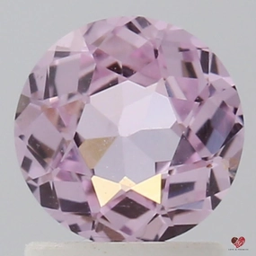 1.23cts Round Blush Peach Champagne Sapphire