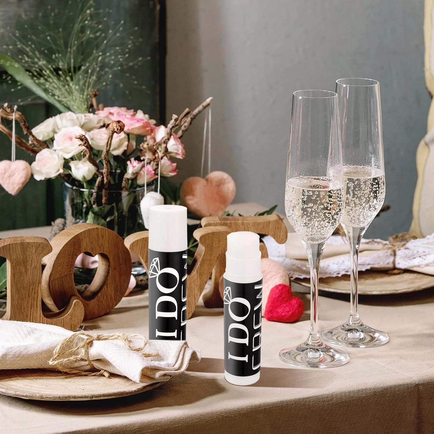 24 Pcs Bachelorette Lip Balm I Do Crew Wedding Party Gifts Bachelorette Lip Balm Gift Wedding Favors for Party Guest Supplies(Black with White)