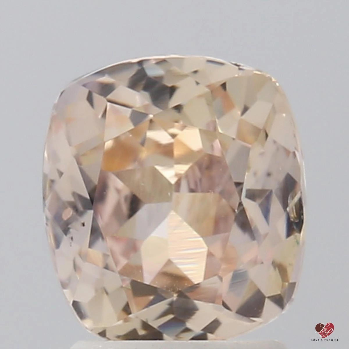 2.86cts Rectangle Cushion Light Peachy Champagne Blush Sapphire