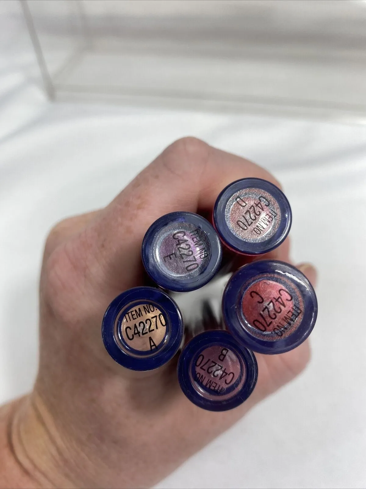 (5) L.A. Colors Metallic Lip Shine Nude Rose Pink Gloss Set Gift Purple FULL SZ
