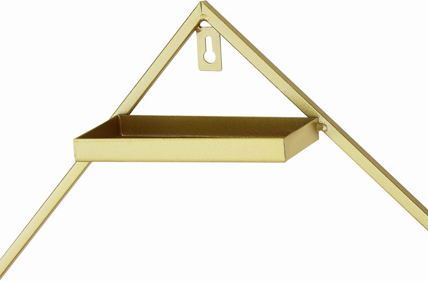 5 Tier Wall-Mounted Metal Nail Polish Display Rack, Simple Rhombus Floating Wall Mount Cosmetic Display Shelves, Lipstick, Perfume, and Essential Oil Organizer for Home Spa Nail Salon Shop, Gold