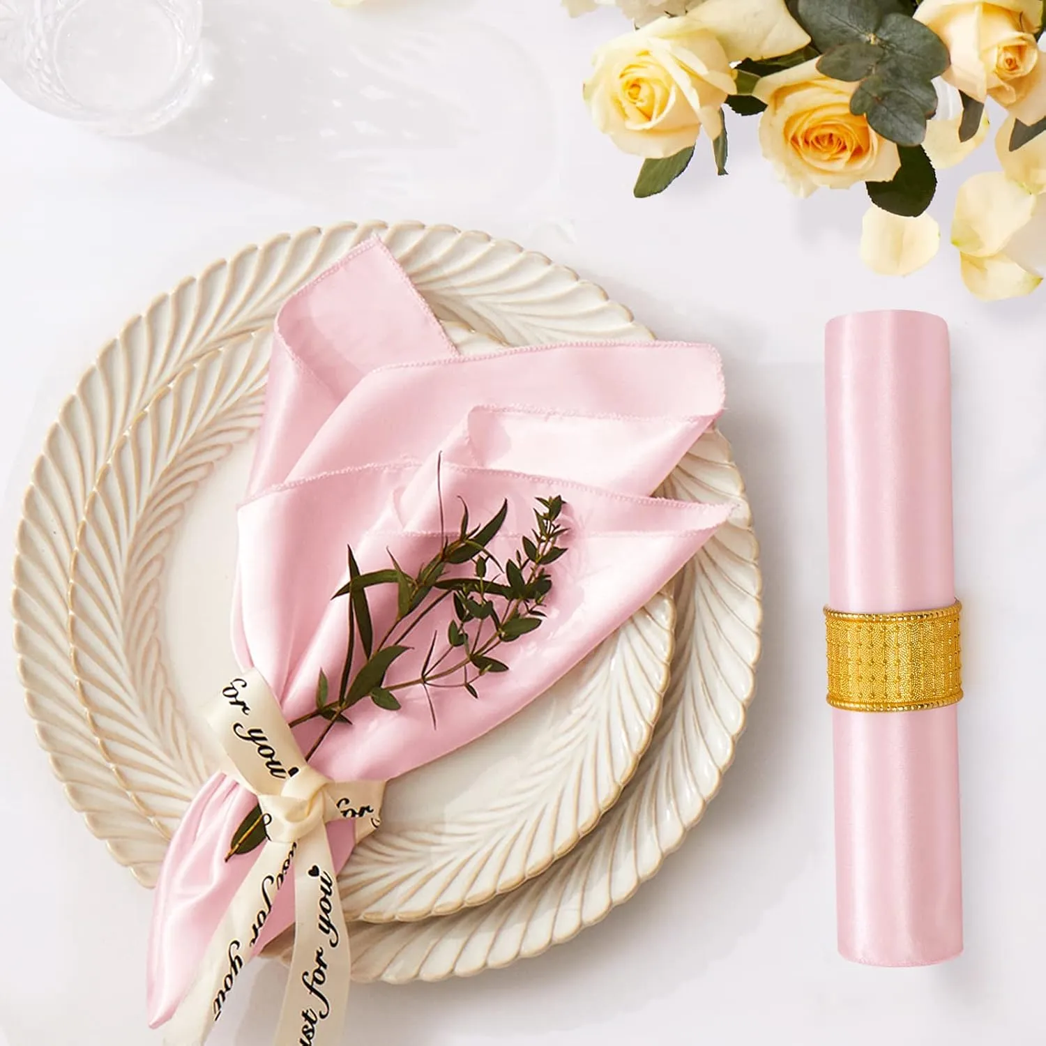 60 Pack Satin Table Cloth Napkins, 17x17 Inch Blush Pink Silky Wedding Napkins Cloth Washable, Luxury Dining Table Cloth Napkins Set for Birthday Holiday Party Dinner Restaurant