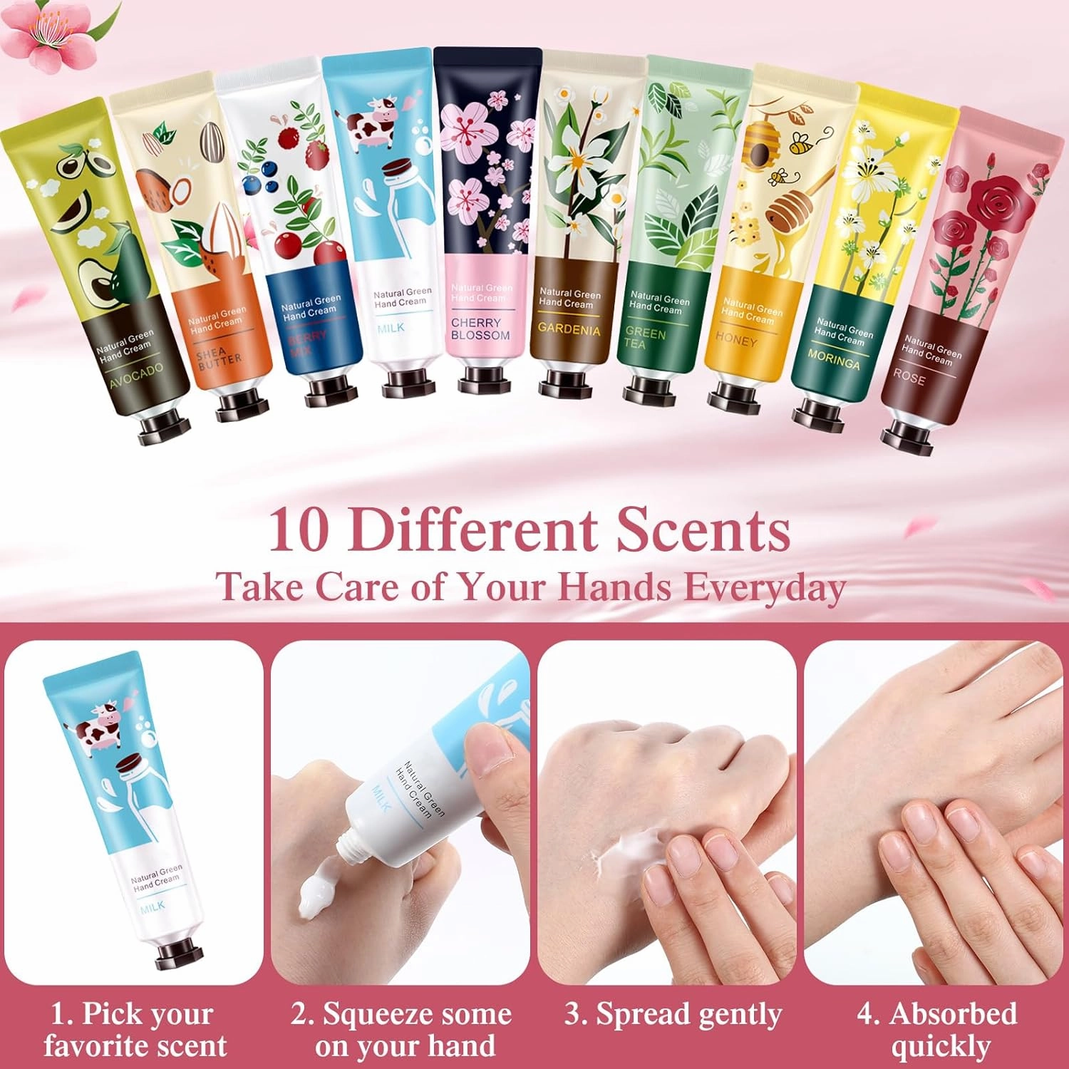 60 Pack Hand Cream Gifts Set for Women Mothers Day Gifts for Mom Mini Lotion Bulk for Dry Cracked Hands, Mini Hand Lotion for Nurse Gifts,bridesmaid Gifts,teacher Appreciation Gifts,10 Styles
