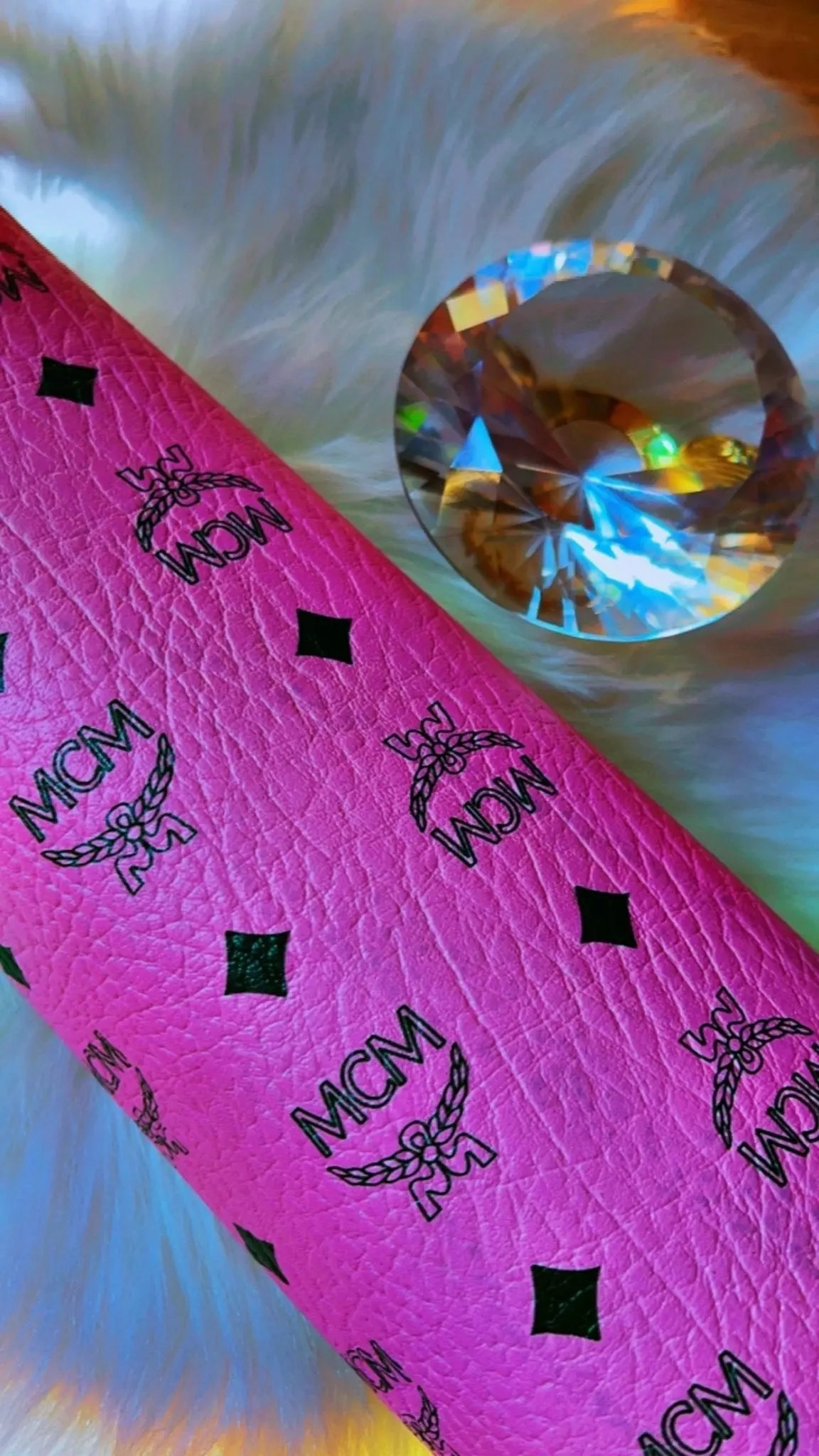 ✨ Blush Chic: Pink MCM-Inspired Fabric ✨