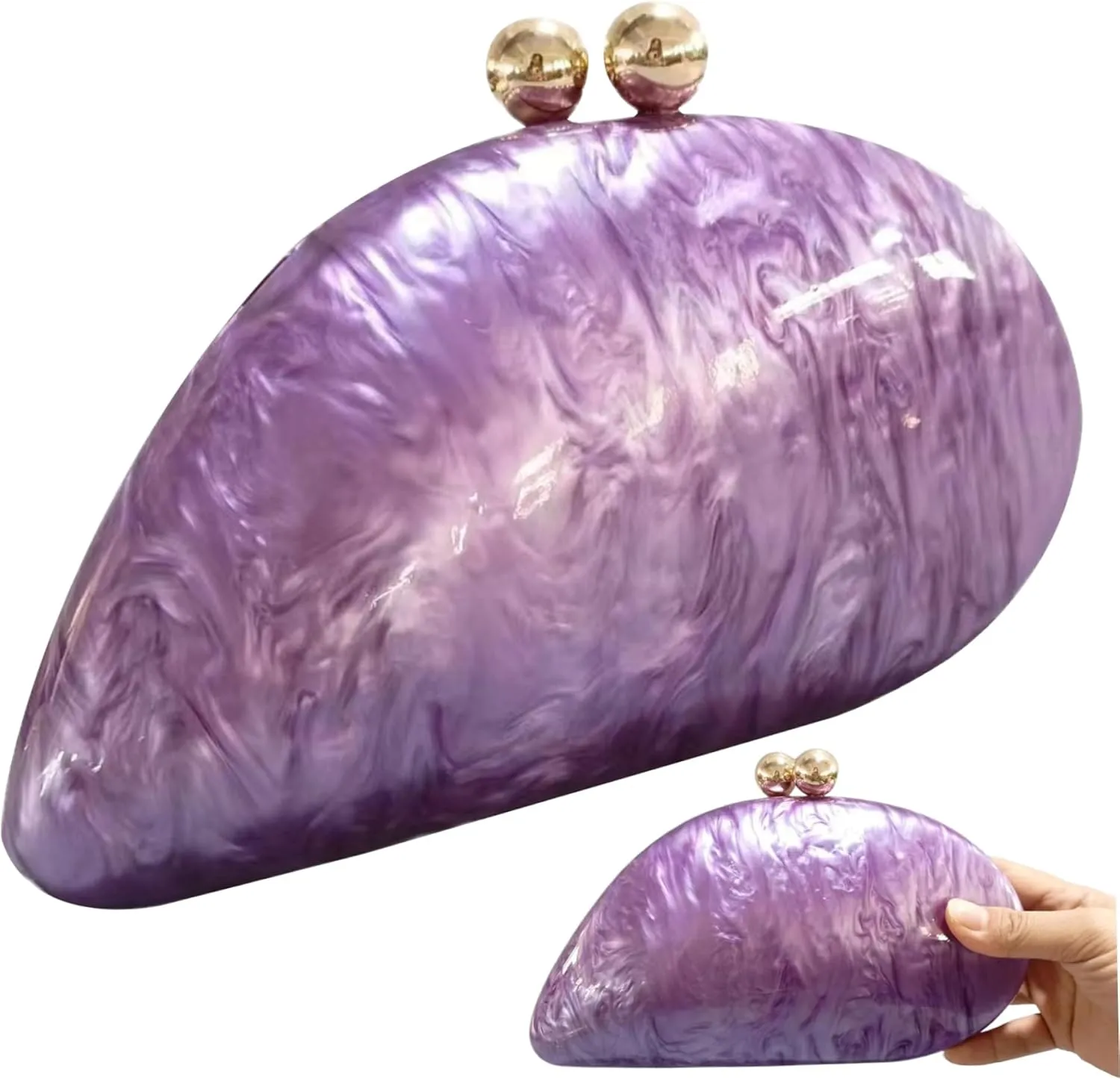 Acrylic Clutch Purse For Women Girls Seashell Clutch Glitter Marble Purse Evening Clutch Bag For Party