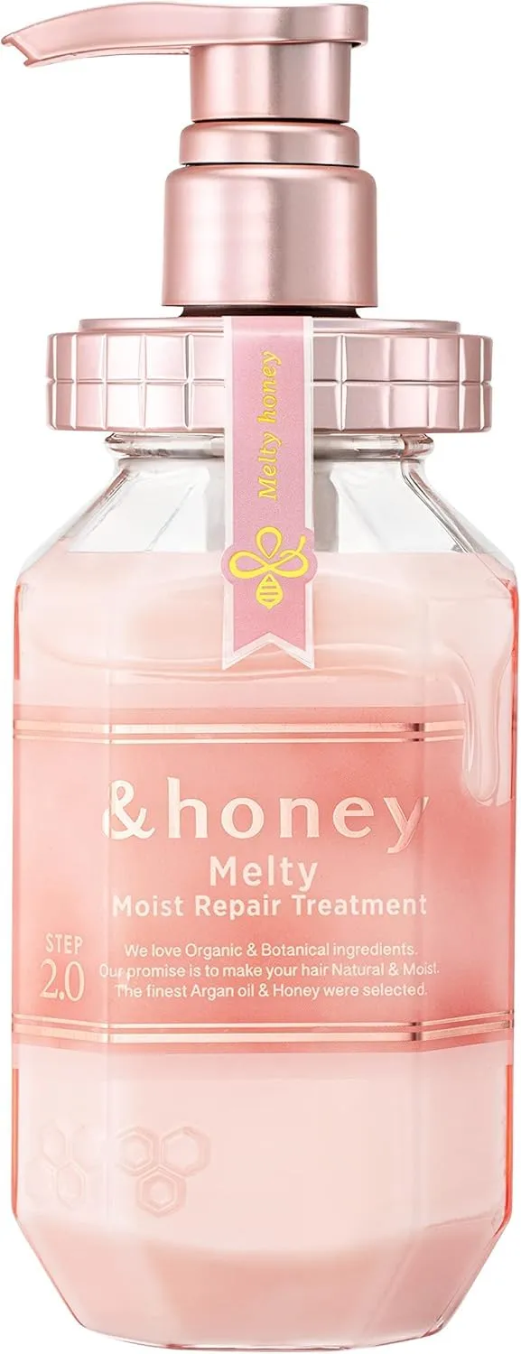 &-honey Melty Moist Repair Japanese Conditioner (440 mL) | For Wavy, Curly, Kinky Hair | Intense Hydration, Frizz Control & Damaged Hair Repair