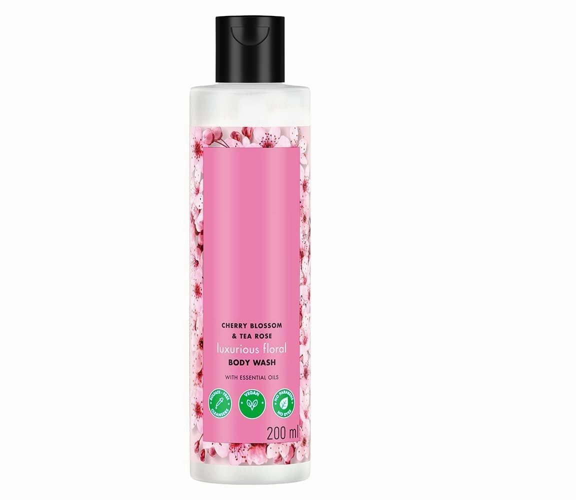 AN Cherry Blossom & Tea Rose Luxurious Body Wash | Liquid Shower Gel | Hydrating | Paraben Free, 200ml