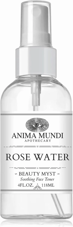 Anima Mundi Apothecary Soothing Rose Water Face Toner - Beauty Myst Facial Spray Helps Reduce Redness, Calm Skin, & Slow Signs of Aging - Made with Rose Distillate & Hints of Citrus (4 oz/118 ml)