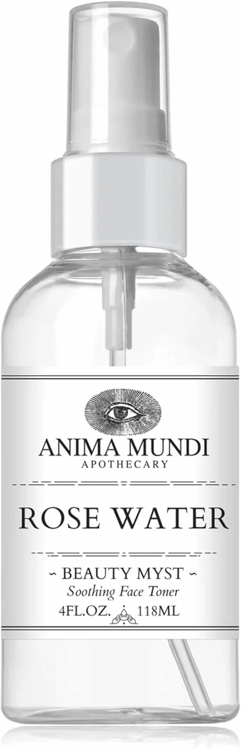 Anima Mundi Apothecary Soothing Rose Water Face Toner - Beauty Myst Facial Spray Helps Reduce Redness, Calm Skin, & Slow Signs of Aging - Made with Rose Distillate & Hints of Citrus (4 oz/118 ml)