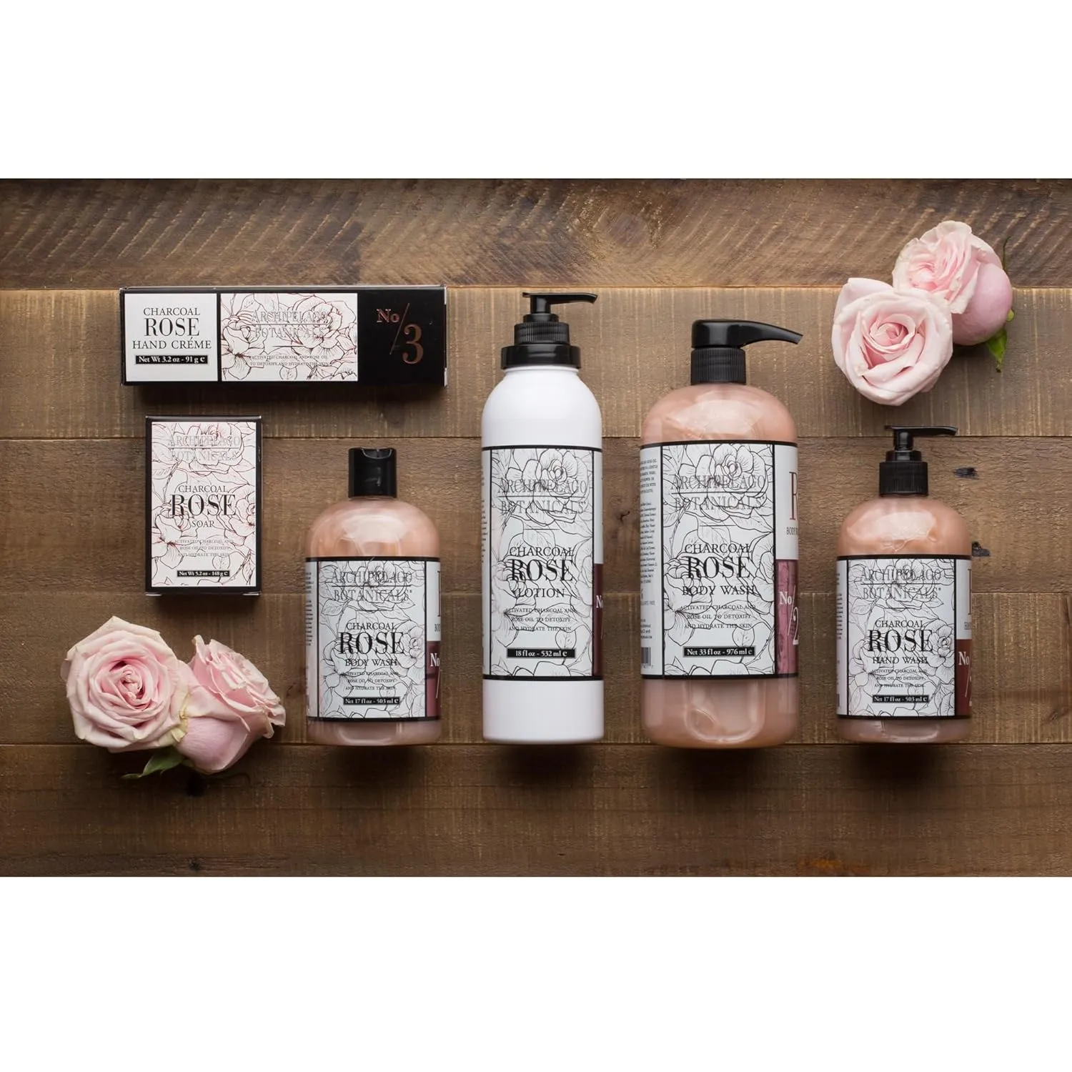 Archipelago Botanicals Charcoal Rose Hand Crème, Rich and Lightly Scented Hand Lotion for Dry Skin, Cuticles and Rough Spots, Premium Plant Extracts (3.2 oz)