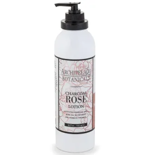 Archipelago Botanicals Charcoal Rose Lotion, Hydrating Lotion for Soft and Healthy Skin, Scented Body Lotion Free from Parabens, Phthalates and GMOs (18 oz)