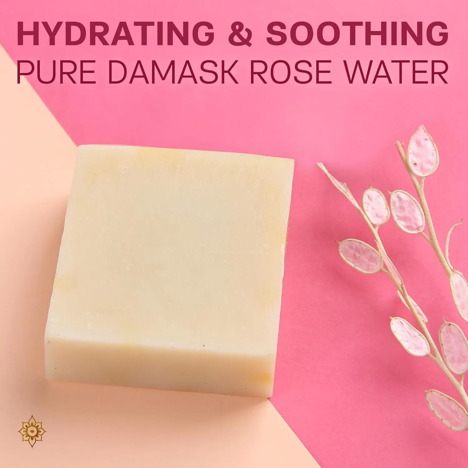 AUTHENTIC BATH & SOAP - Organic Rose Soap Bar X2 - Handmade, Natural Castile Soap Bar Moisturizing Bar Soap for Women Gift, Made with Rose Essential Oil and RoseWater. (2PK) 4.2 Oz Each