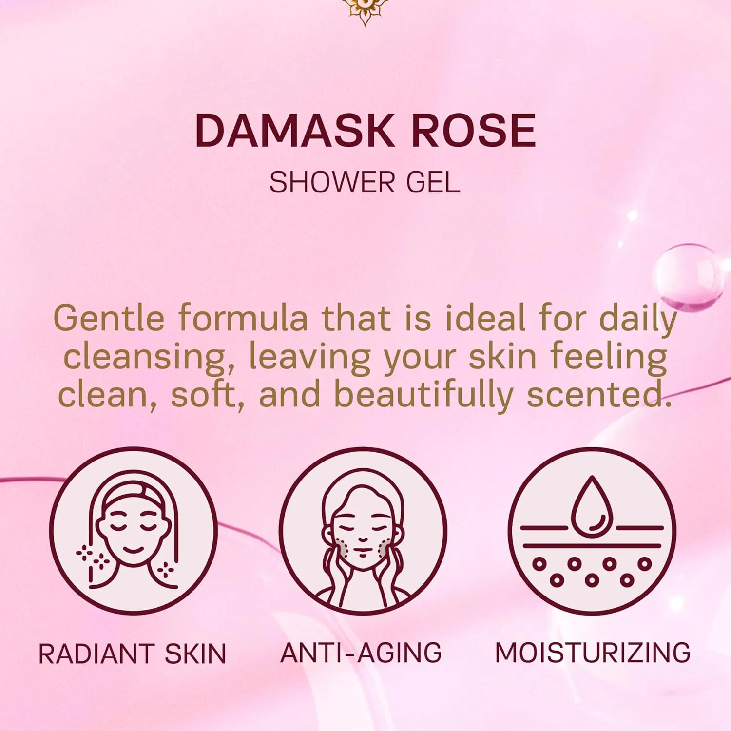 AUTHENTIC BATH & SOAP Rose Body Wash for Normal Skin – Soothing Shower Oil with Rose Water & Essential Oils, Vegan, Cruelty-Free, Hydrating Body Wash Women, 16.9 Fl Oz