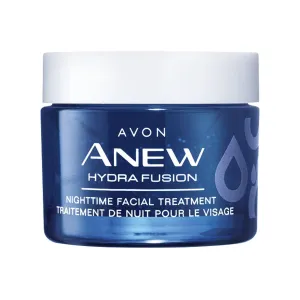 AVON Anew Hydra Fusion Nighttime Facial Treatment 1.7 oz – Hydrating Night Cream with Hyaluronic Acid, Raspberry Antioxidant & Shea Butter Beads – Deep Moisture & Environmental Defense – Rose Scent