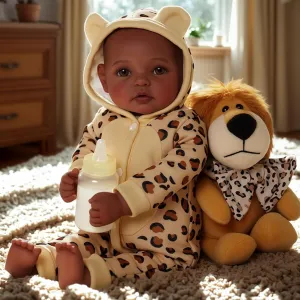 BABESIDE Black Baby Doll, 17 inch Large Realistic Soft Body African American Baby Doll Real Life Baby Dolls with Accessories for Kids Age 3  Girls Gifts & Collection