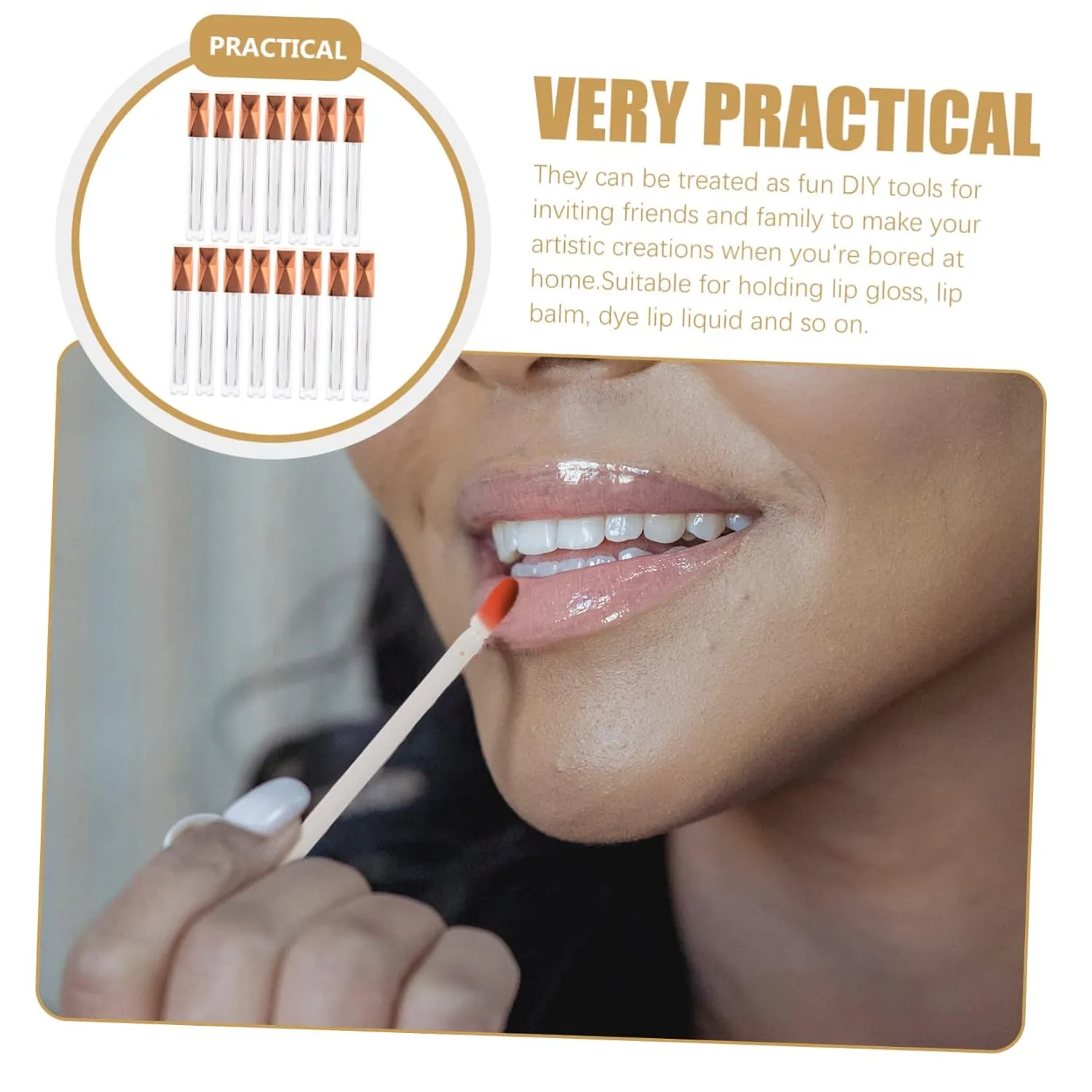 Beaupretty 15pcs Empty Lip Gloss Tubes for -shaped Containers Cap Practical and Portable for Various Lip Gloss Styles