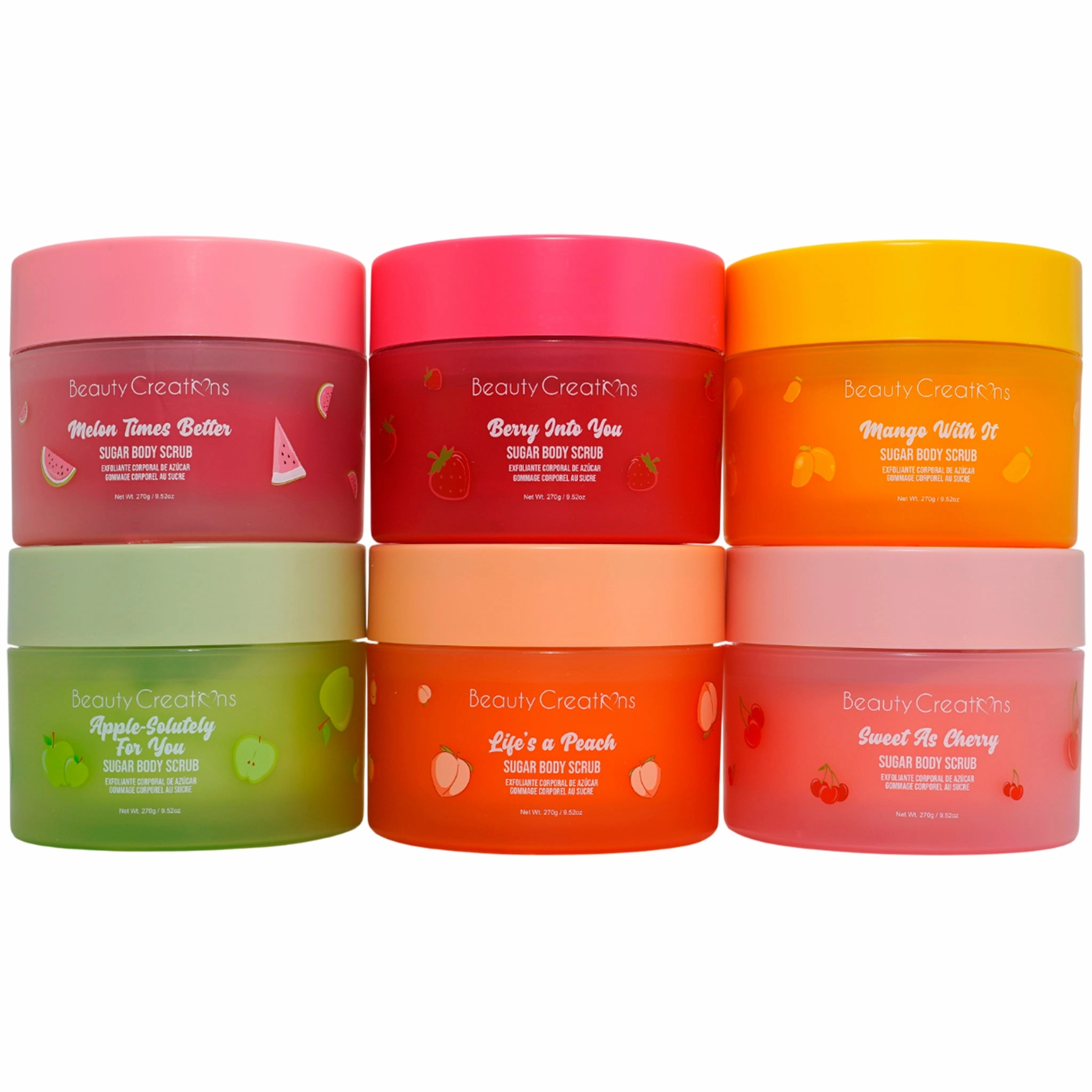 Beauty Creations Sugar Body Scrub Assorted - Wholesale 6 Units (FC-BS1-6)