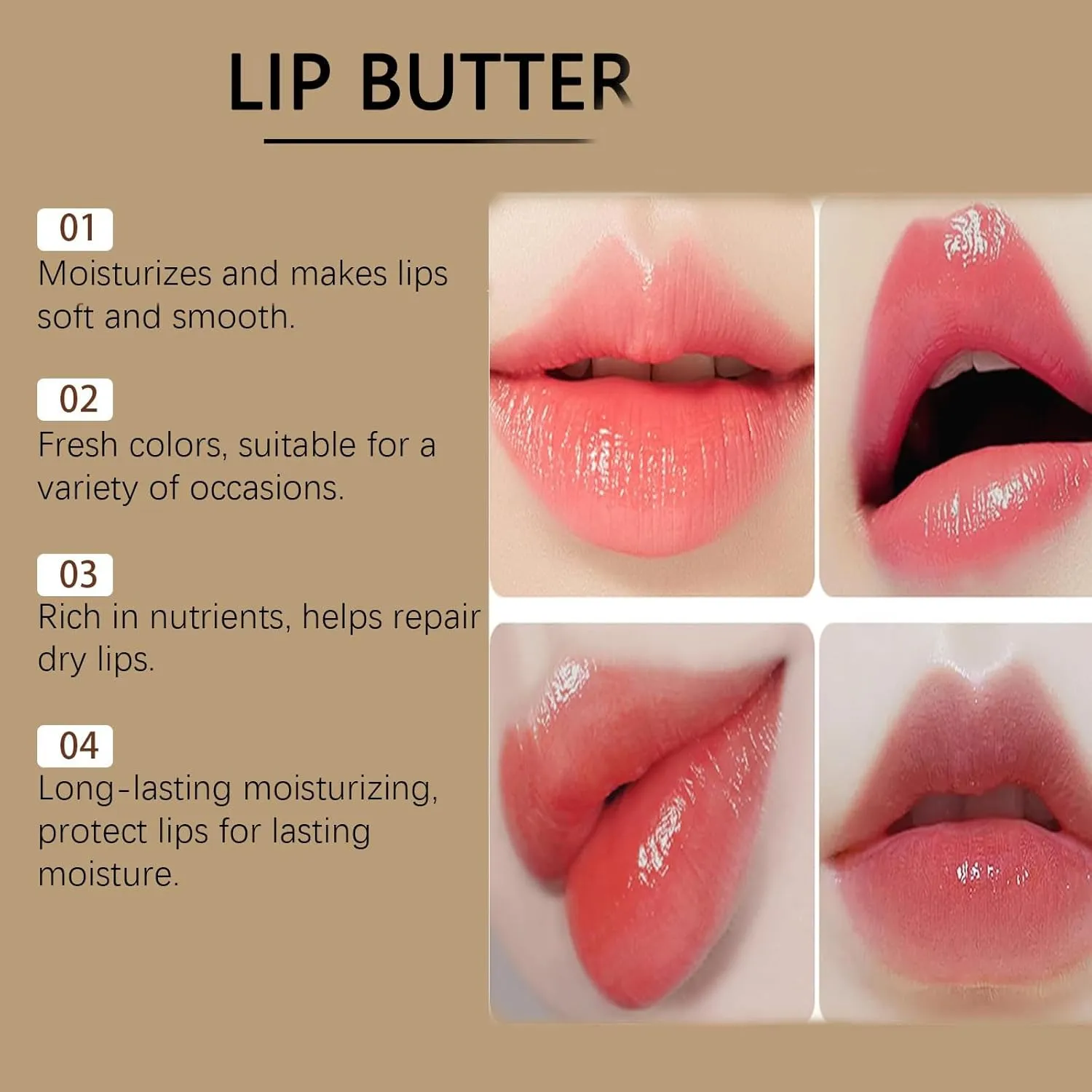 Beneficialn Transferproof Color Changing Lipstick, Gold Foil Moisturizing Gloss Lip Deep Nourishment, Transparent Color Changing Lipstick Gold Foil Flower for Women Long Lasting 24 Hours (2pcs, 3.5g)