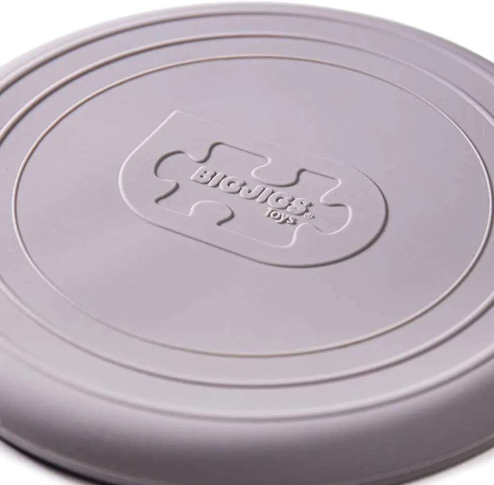 Bigjigs Toys Frisbee Flying Disc (Stone Grey) - Silicone Frisbee for Kids, Quality Flying Saucers, Beach Toys & Garden Toys, Holiday Toys for Toddlers
