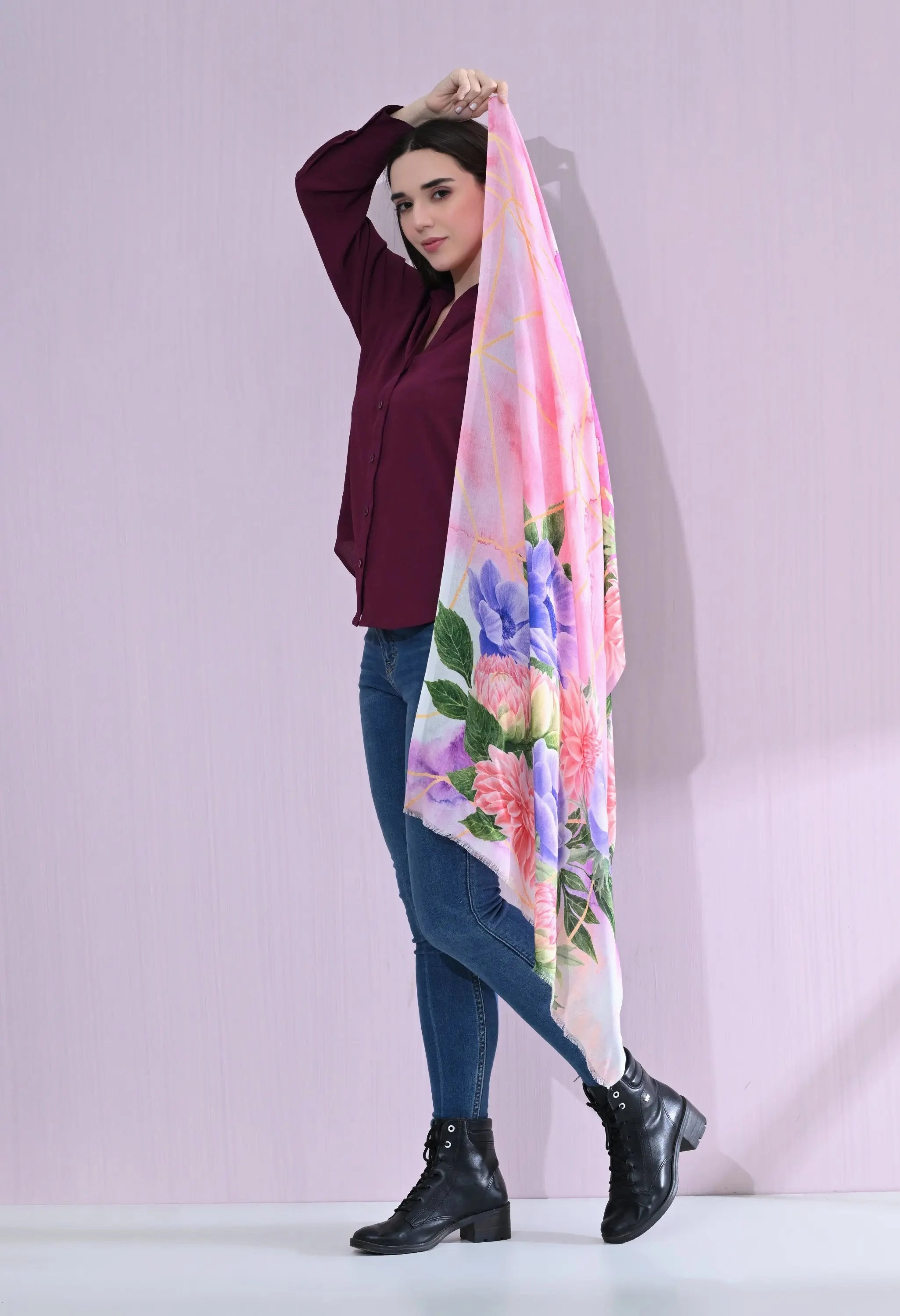 Blush Bloom Floral Scarf