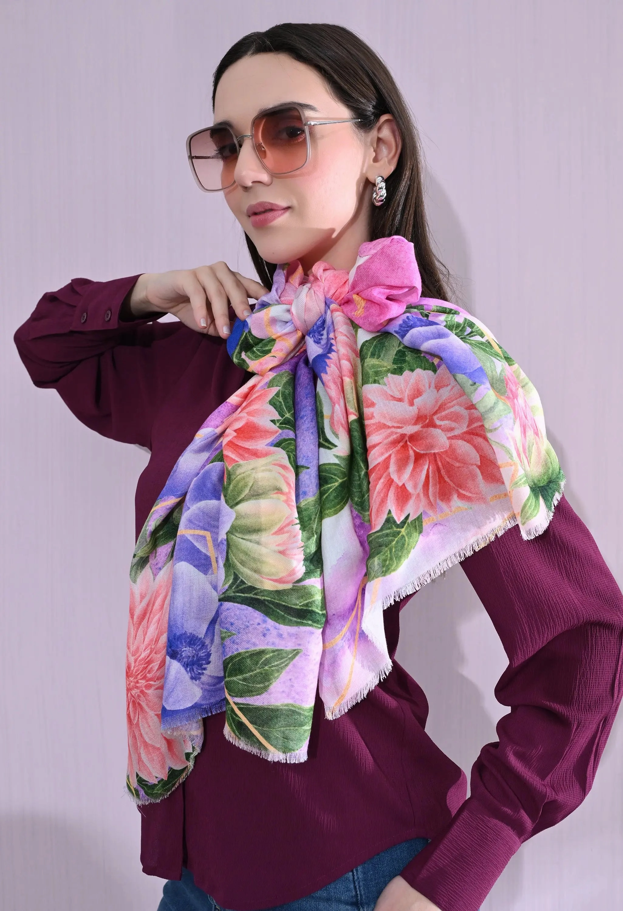 Blush Bloom Floral Scarf