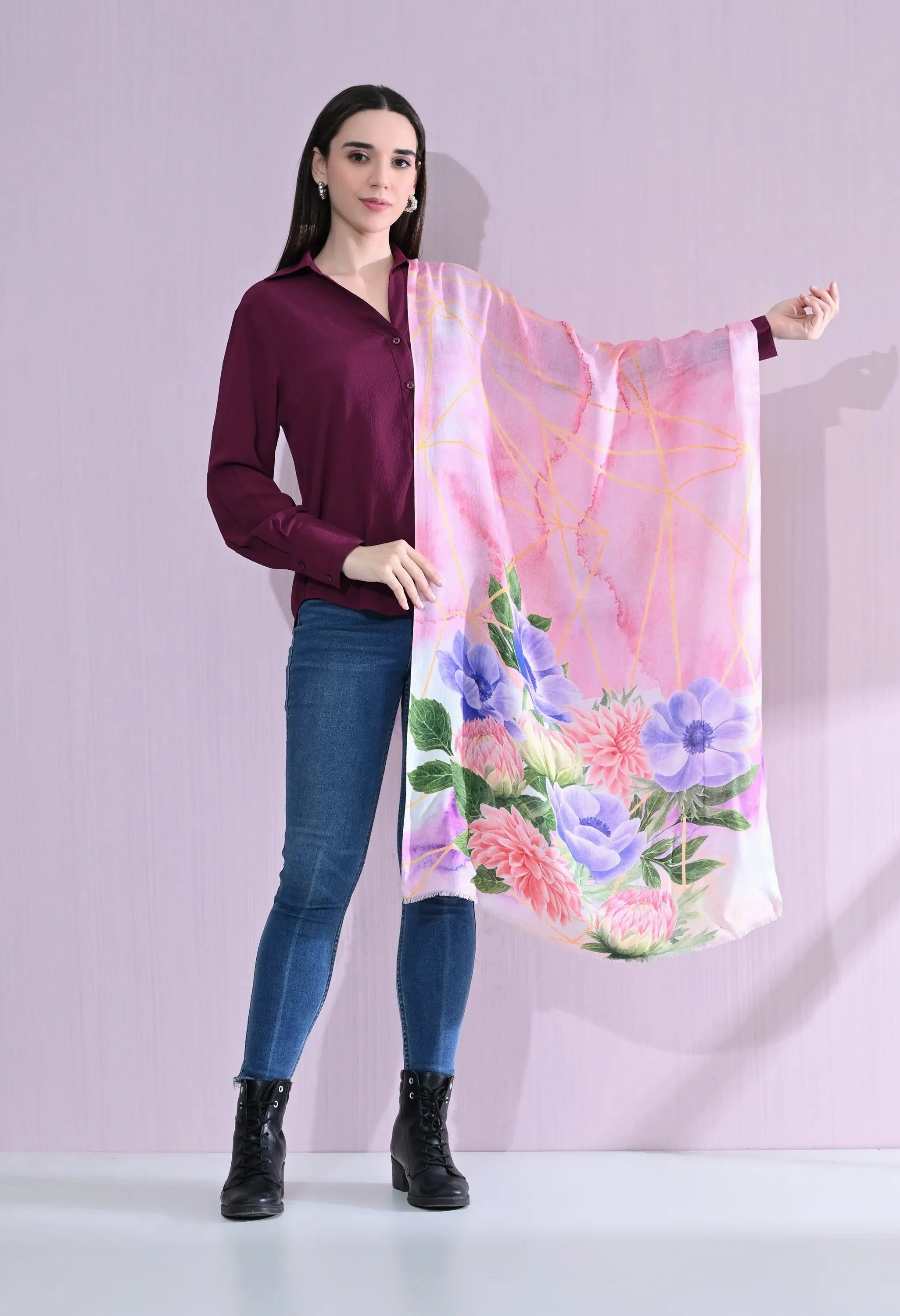 Blush Bloom Floral Scarf