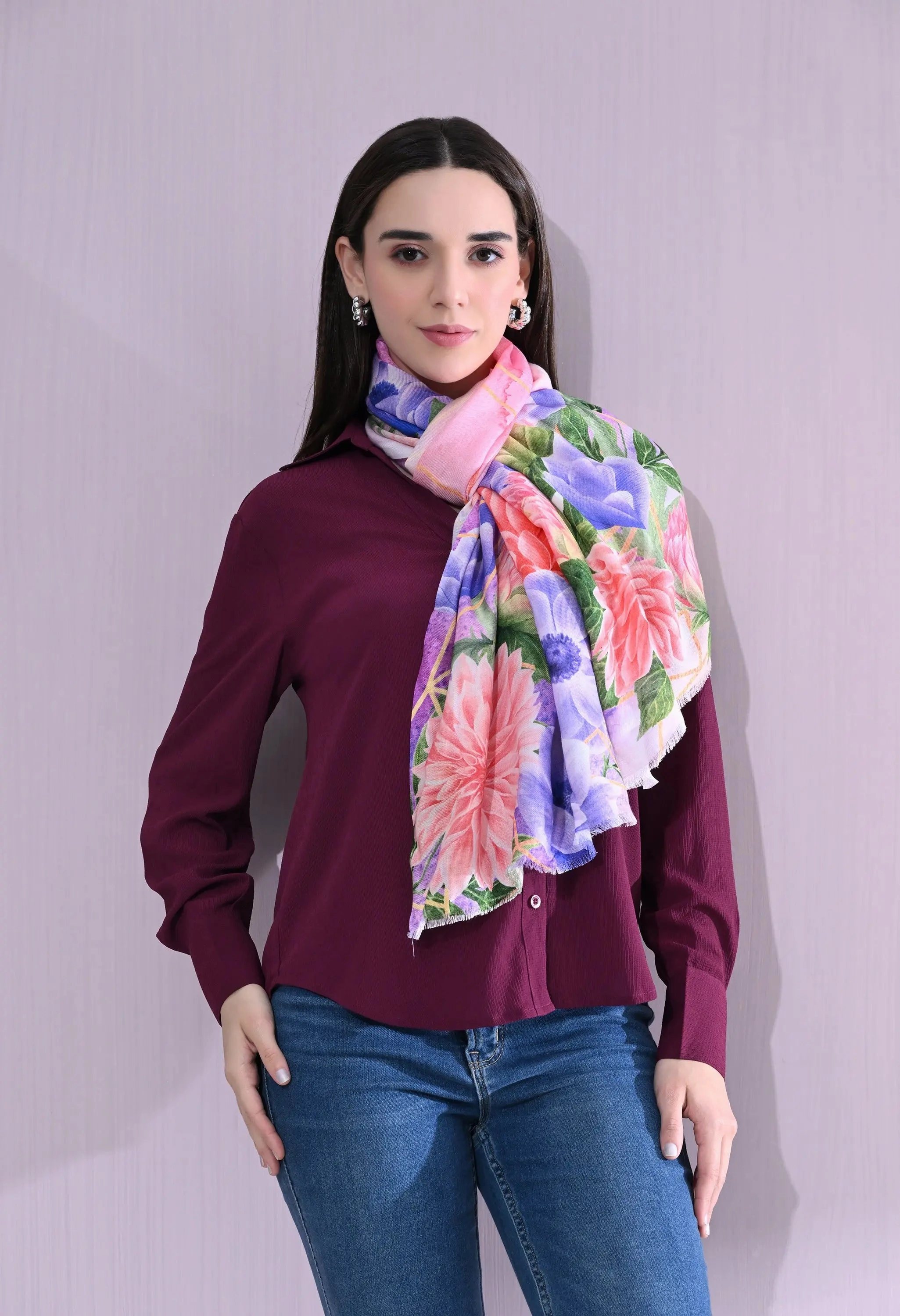 Blush Bloom Floral Scarf