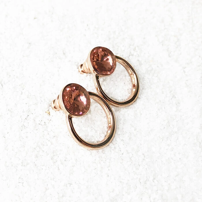 Blush On Rose Gold Stud Earrings