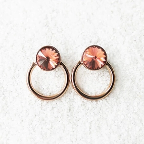 Blush On Rose Gold Stud Earrings