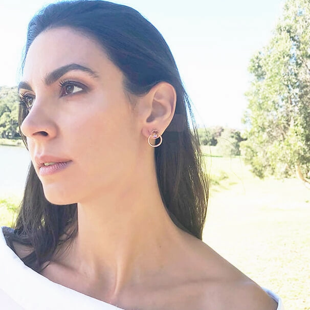 Blush On Rose Gold Stud Earrings