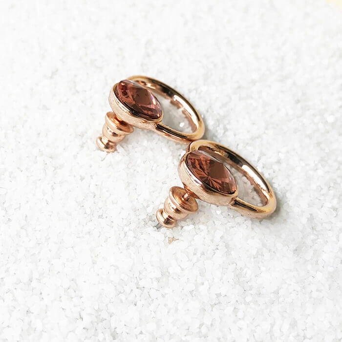 Blush On Rose Gold Stud Earrings