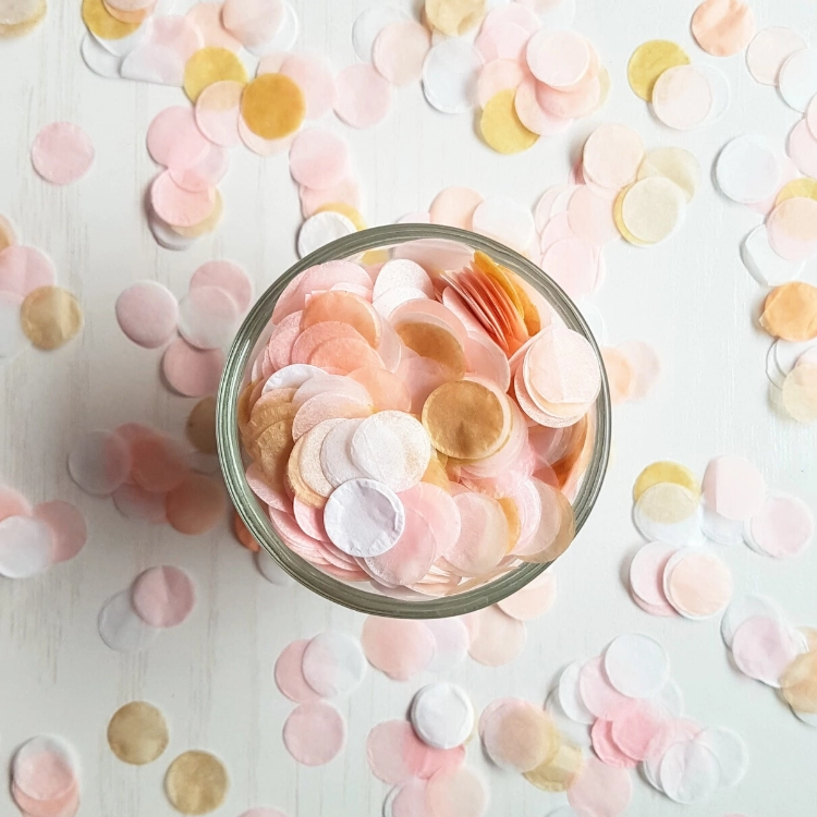 Blush Pink & Peach Confetti Circles