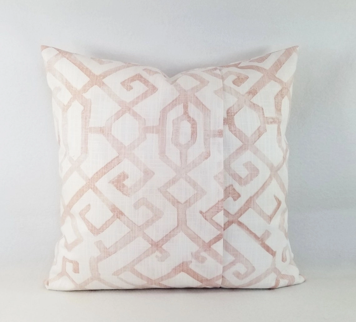 Blush Pink and White Pillow Cover Shibori Inspired Pillow