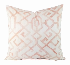 Blush Pink and White Pillow Cover Shibori Inspired Pillow