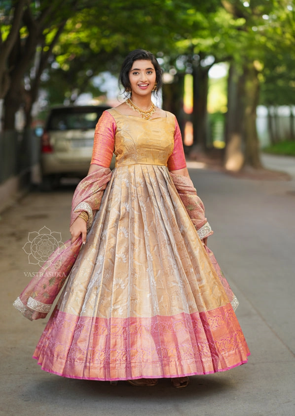 Blush Pink Tissue Long Dress