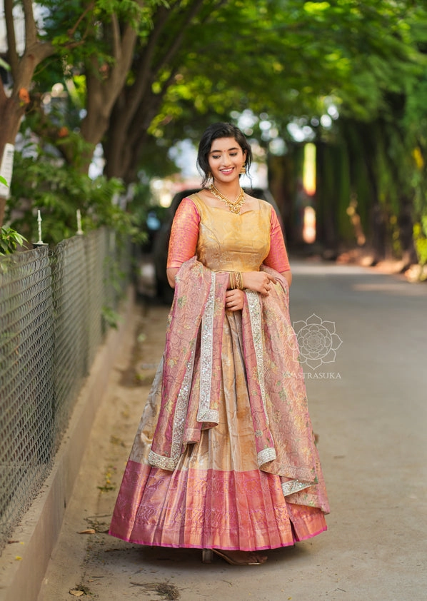 Blush Pink Tissue Long Dress
