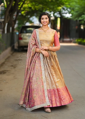 Blush Pink Tissue Long Dress