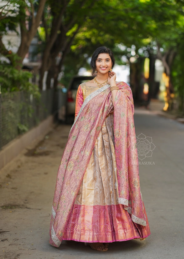 Blush Pink Tissue Long Dress