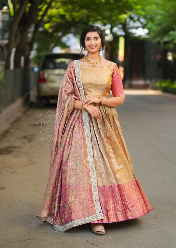Blush Pink Tissue Long Dress