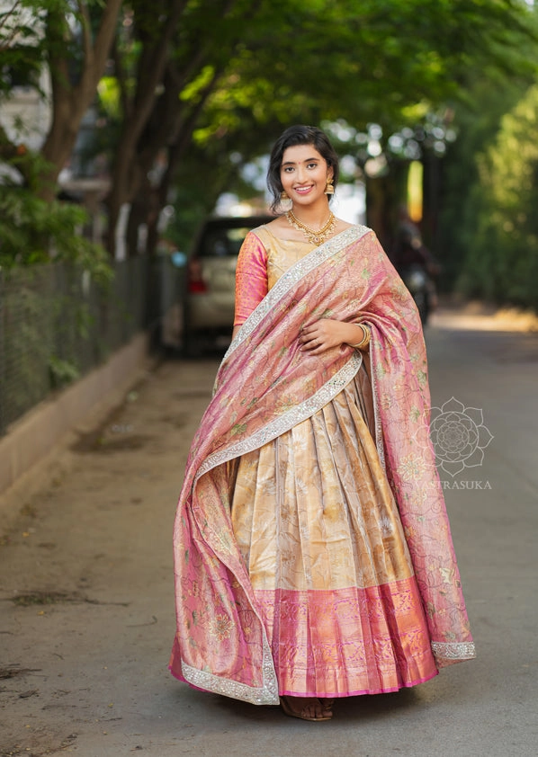 Blush Pink Tissue Long Dress
