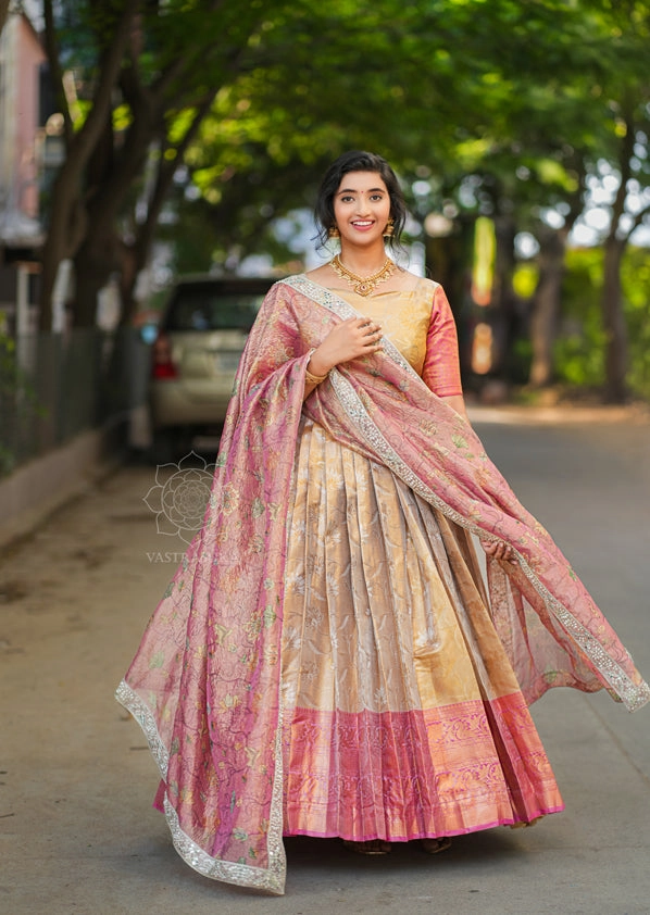 Blush Pink Tissue Long Dress