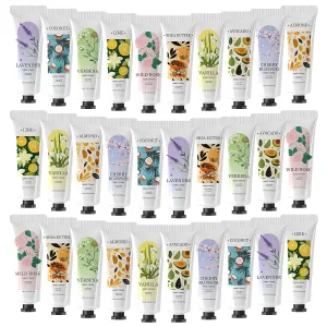 BODY & EARTH 30 Pack Hand Lotion Travel Size – Hand Cream with Shea Butter and Natural Plant-Based Scents, Gifts for Women – Mother's Day, Birthday, Nurse Appreciation, Bridesmaid Gifts