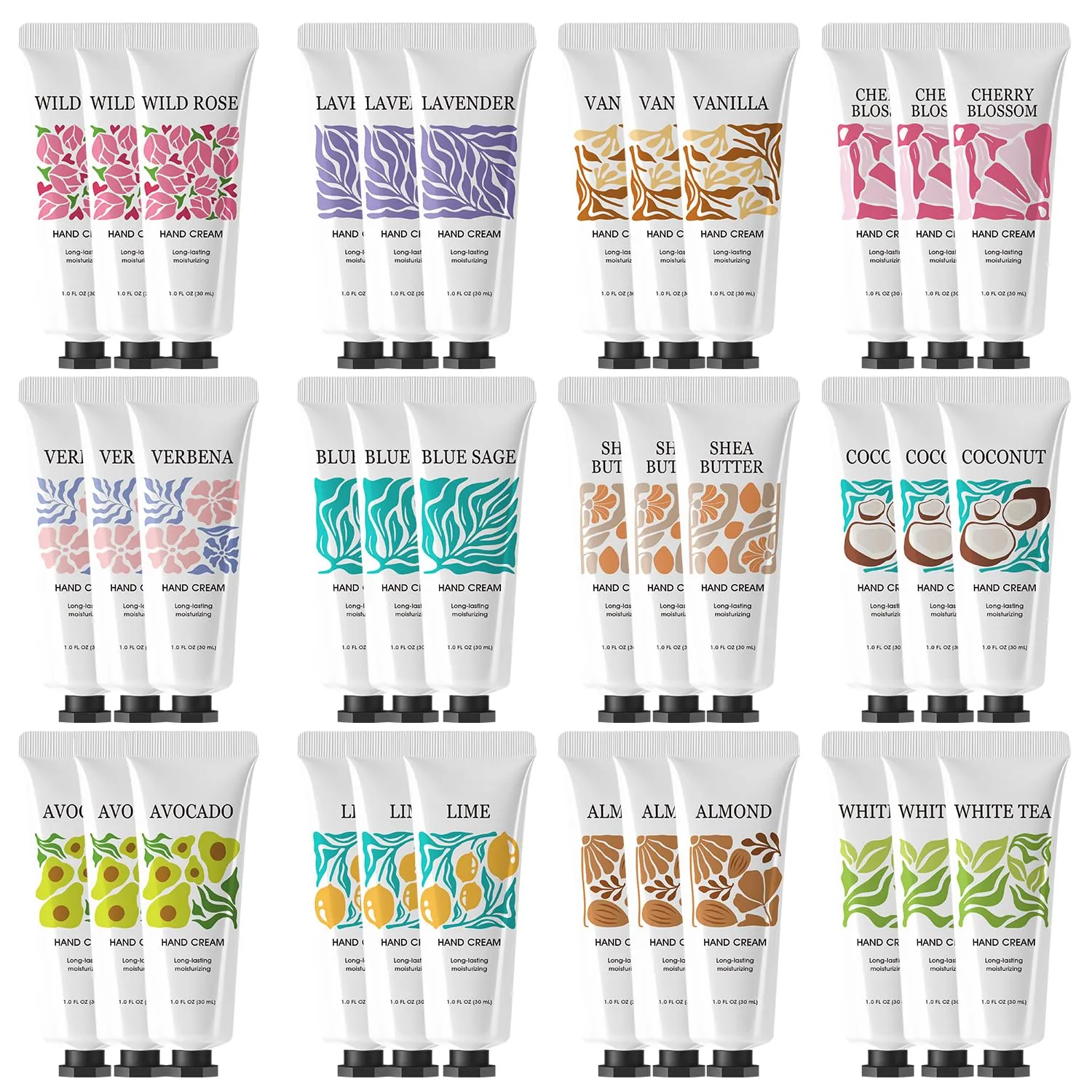 BODY & EARTH # LOVE 36 Pack Natural Plant Fragrance Moisturizing Hand Cream for Dry Hands Mini Hand Lotion with Shea Butter Travel Size Hand Cream Set Gift Set for Women