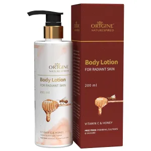 body lotion for radiant skin | Natural body lotion for glowing skin | Enriched With Vitamin E, Lemon & Honey | Paraben-Free | Hydrating Body Lotion, 200ml