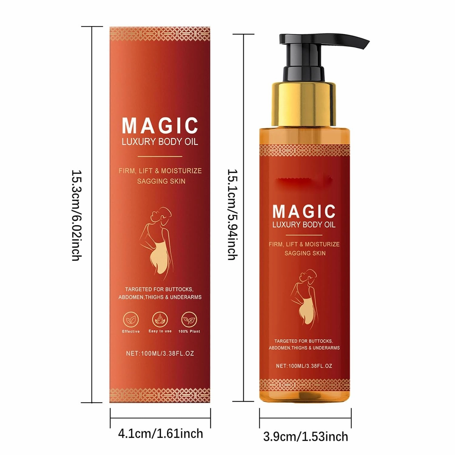 Body Firming Oil, Magic Body Oil Skin Tightening, Body Oils, Hydrating and Firming Skin Oils for Arms, Chest, and Thighs, Full Body Use (3 PCS, one size)