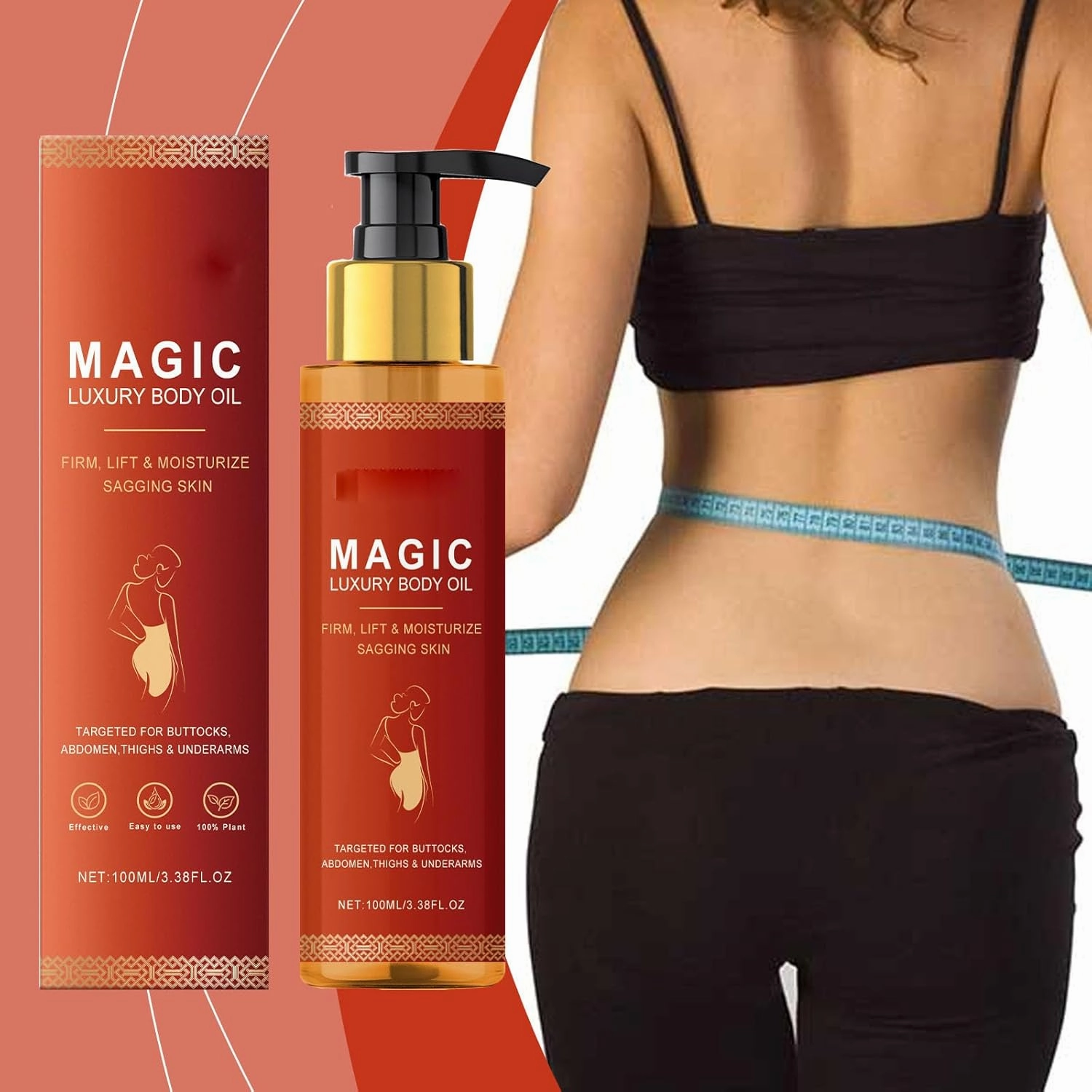 Body Firming Oil, Magic Body Oil Skin Tightening, Body Oils, Hydrating and Firming Skin Oils for Arms, Chest, and Thighs, Full Body Use (3 PCS, one size)